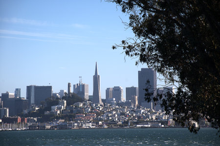 View of San Francisco from Alcatraz Prison California USAのeditorial素材