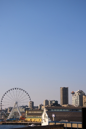 The city skyline of Seattle Washington State USAの写真素材