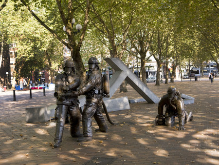 Monument to the Firemen of Seattle Washington USAのeditorial素材