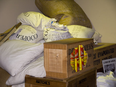 Klondike Gold Miners display In Seattle Washington USAのeditorial素材
