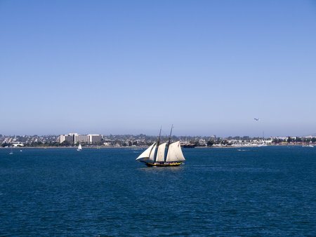 Tall Sailing Ships in Harbour of San Diego California USA