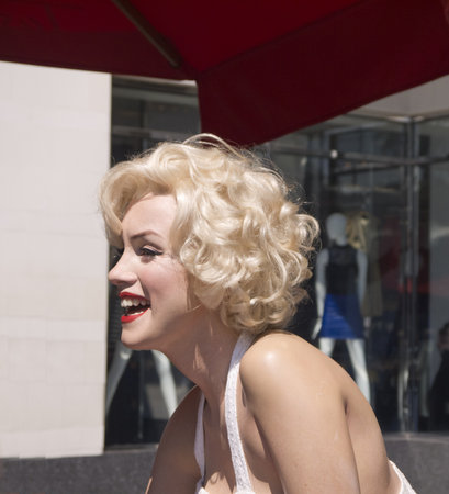 Wax work of Marilyn Monroe in Street in Hollywoodのeditorial素材