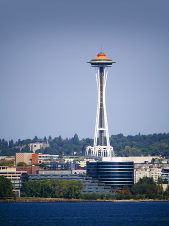 Space Needle tower in Seattle Washington USAのeditorial素材