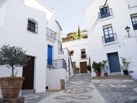 Frigiliana one of the most beautiful  white  villages of the Southern Spain area of Andalucia in the Alpujarra mountains のeditorial素材