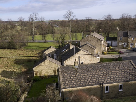  Stone Built houses in Masham North Yorkshire Englandの写真素材