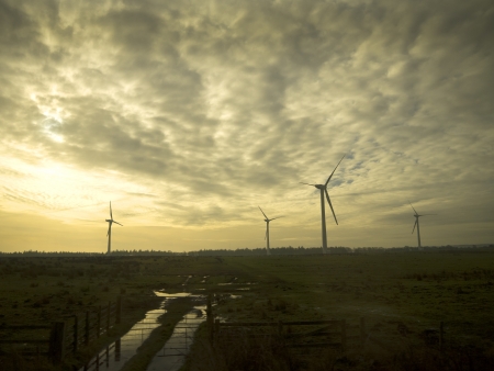Misty morning on the Yorkhire Moors in Englandの写真素材