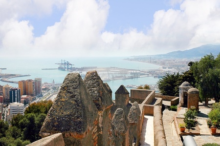 View from fortress above Malaga Spainの写真素材