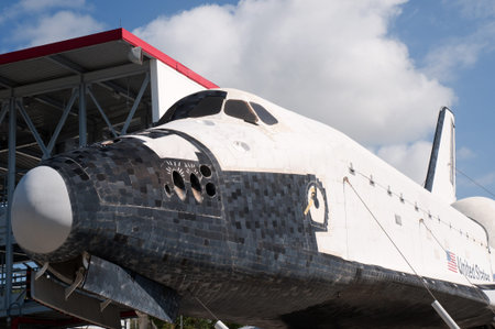 Former Shuttle Vehicle now a Museum Exhibit at the Kennedy Space Centre Floridaのeditorial素材