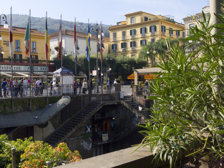 Sorrento is a small city in Campania, Italy, It is a popular tourist destination  The town overlooks the bay of Naples, and is close to Pompeiiのeditorial素材