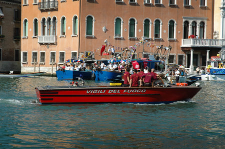 The Annual Regatta along the Grand Canal in Venice Italyのeditorial素材
