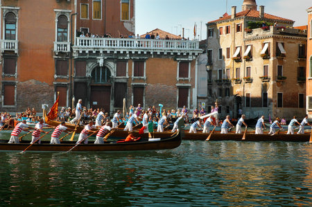 The Annual Regatta along the Grand Canal in Venice Italyのeditorial素材