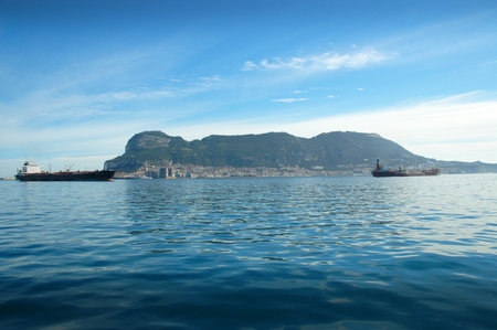 The Rock of Gibraltar from the seaのeditorial素材