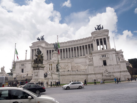 Monument to King Vittorio Emmanuele, the Vittoriale in Rome Italyのeditorial素材