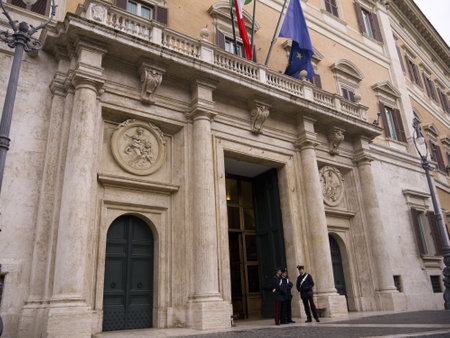 The Italian Parliament Building in Rome Italyのeditorial素材