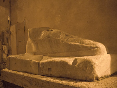 Giant foot in side street in Rome Italyのeditorial素材