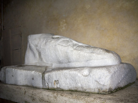 Giant foot in side street in Rome Italyのeditorial素材