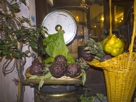 Restaurant display in Rome Italyのeditorial素材