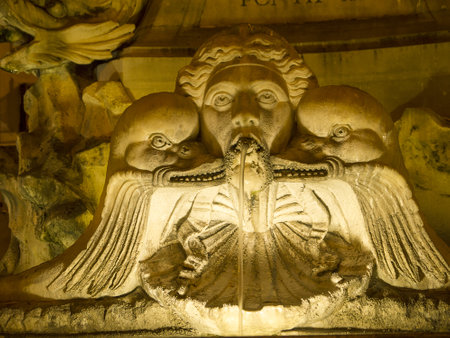 Fountain in the Pantheon Piazza in Rome Italyのeditorial素材