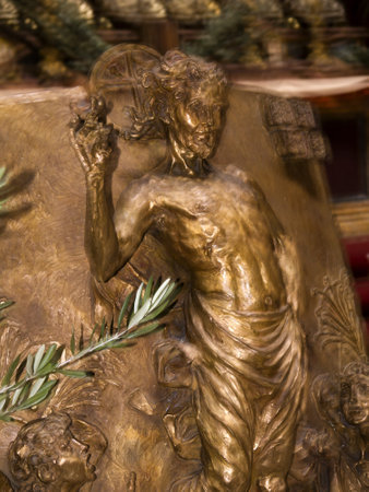 Pulpit of church inside the 2000 year old temple of the Pantheon in Rome Italyのeditorial素材