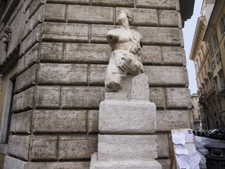One of Romes Talking Statues where people could air their grievances, Italyのeditorial素材