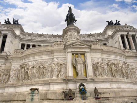 Monument to King Vittorio Emmanuele, the Vittoriale in Rome Italyのeditorial素材