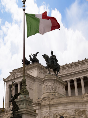 Monument to King Vittorio Emmanuele, the Vittoriale in Rome Italyのeditorial素材