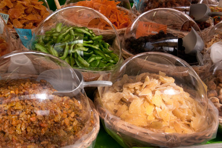 Candied fruit on the Market in Rome Italyのeditorial素材