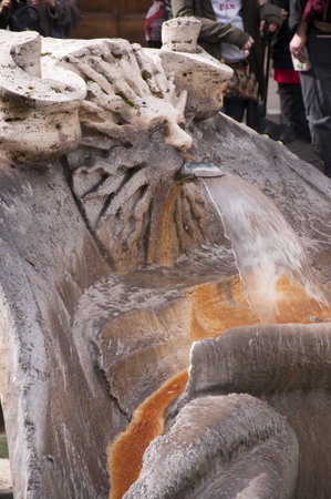 Boat Fountain at foot of the Spanish Steps in Rome Italyのeditorial素材