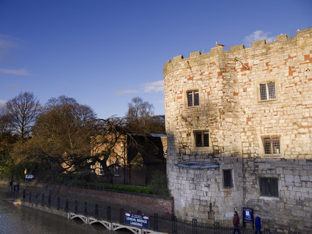 Tower on Bridge over the River Ouse in York Englandのeditorial素材