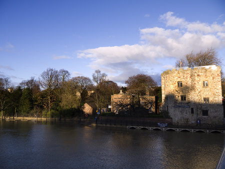 Tower on Bridge over the River Ouse in York Englandのeditorial素材