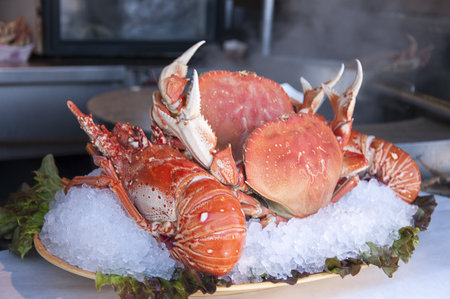 Crab for sale on Fishermans Wharf San Francisco USAのeditorial素材