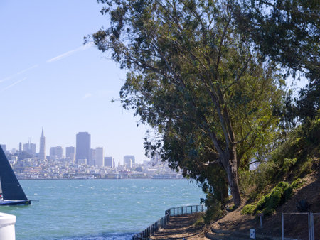 View of San Francisco from Alcatraz Prison California USAのeditorial素材