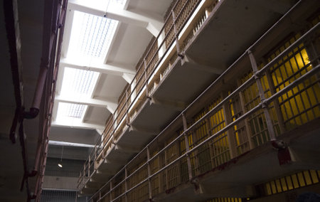 the cells in Alcatraz Prison San Francisco California USAのeditorial素材