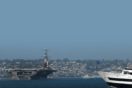 Nuclear Aircraft Carrier in San Diego Californiaのeditorial素材