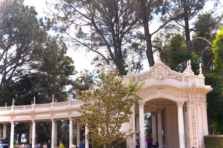 Spanish Style Buildings in Balboa Park in San Diego California USAのeditorial素材