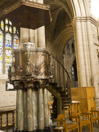 Art Nouveau Pulpit in Ripon Cathedral Yorkshire Englandのeditorial素材