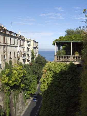 The Gorge down to the sea in Sorrento in Southern Italyのeditorial素材