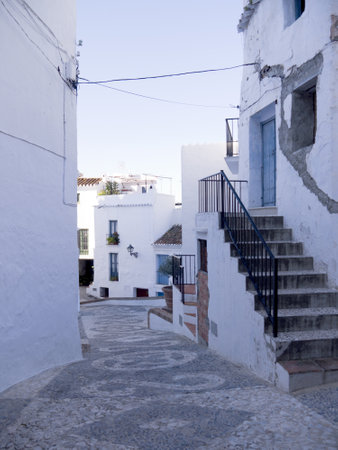 The narrow streets of Frigiliana one of the White Villages in Andalucia Spainのeditorial素材