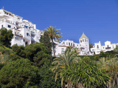 Villas dotted around Nerja in Andalucia Spainのeditorial素材