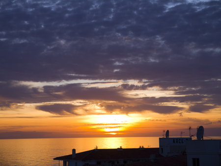 Sunset over Nerja Andalucia Spainのeditorial素材