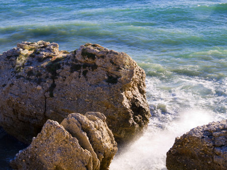 View from the Balcon de Europa in Nerja Andalucia Spainのeditorial素材