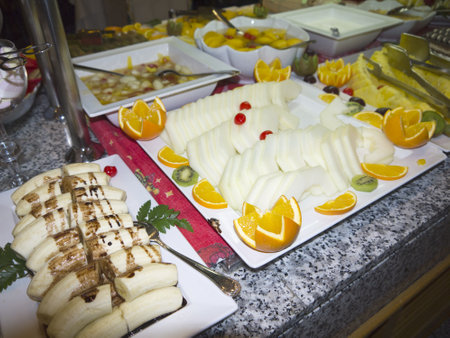 Buffet food in Nerja Spainのeditorial素材