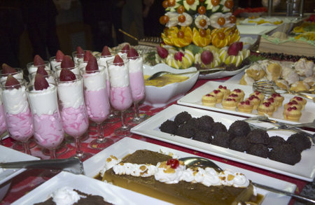Dessert on Buffet in Nerja Spainのeditorial素材