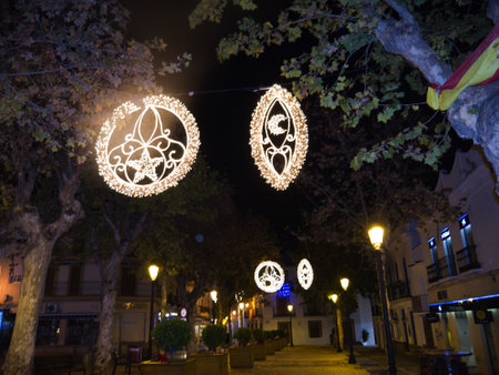 The Christmas decorations in Nerja Andalucia Spainのeditorial素材