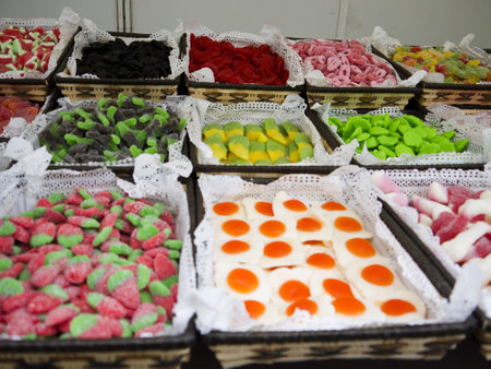 sweets on sale on the Market in Benidorm Spainのeditorial素材