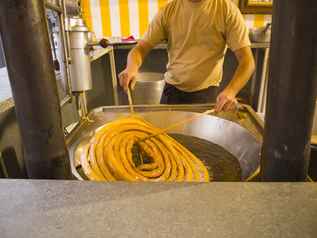 Fried churros in Benidorm Spainのeditorial素材