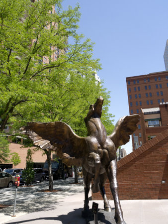 Pegasus Statue in Denver Colorado USAのeditorial素材