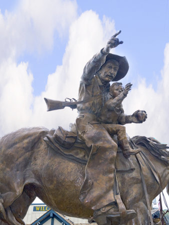 Cowboy Statue in Jackson Hole Wyoming USAのeditorial素材