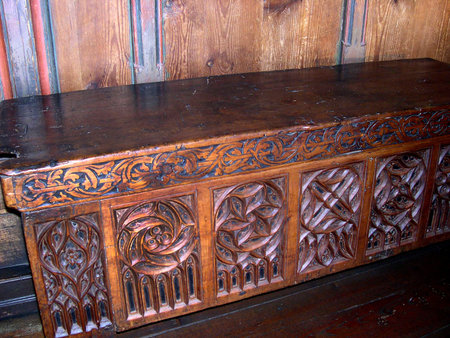 Carved Chest inside the Hohensalzburg Fortress Salzburg Austriaのeditorial素材