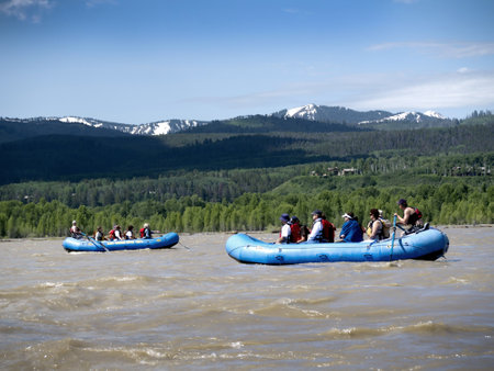 Snake River Rafting in Grand Tetons National Parkのeditorial素材